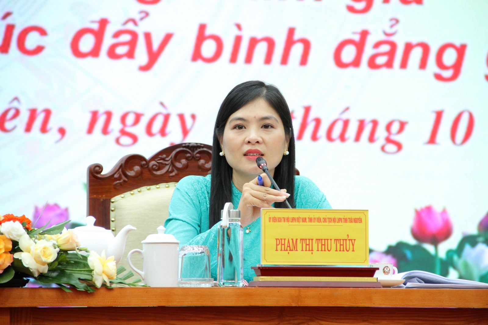 Bà Phạm Thị Thu Thủy, Chủ tịch Hội LHPN tỉnh Thái Nguyên